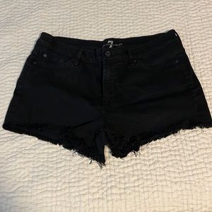 Seven for All Mankind Black Denim Cut Off Shorts - Size 31